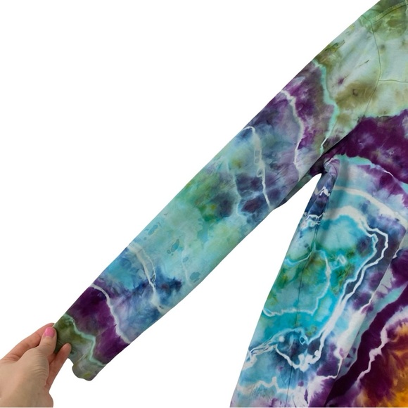 Handmade Geode Tie Dye Tee Tshirt Mens Size Small Shirt Reflective Upcycled - Picture 7 of 12